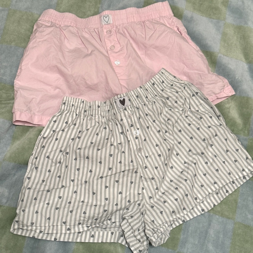 HAPPILY GREY Pink/ Gray/ Heart print 2pk
Boxer Shorts Size M